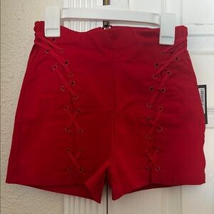 Red Lace-Up Women's Shorts (marked medium but run small)